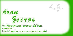 aron zsiros business card